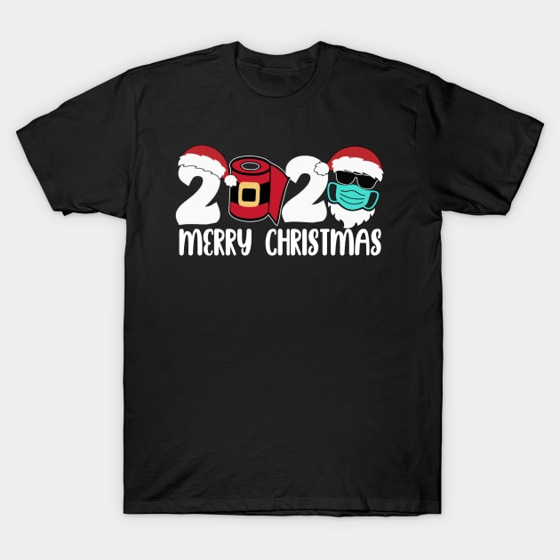 Merry Christmas 2020 Quarantine Christmas Santa Face Shirt T-Shirt by Kelley Clothing